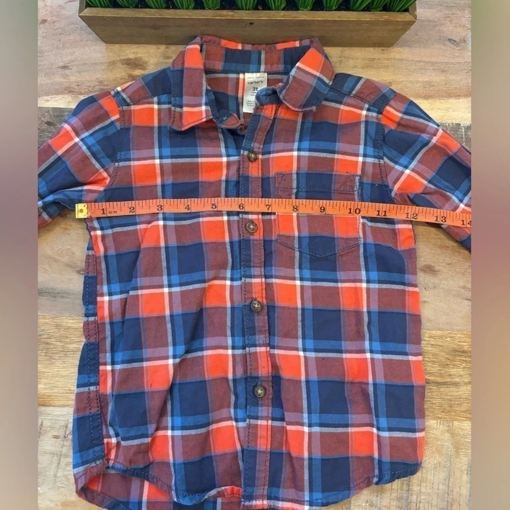 Carters Boys 3T Plaid Button Down